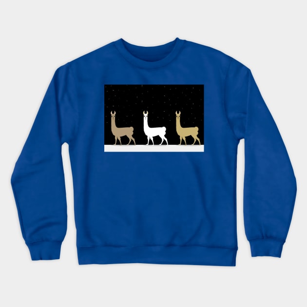 THREE L LLAMAS Crewneck Sweatshirt by JeanGregoryEvans1